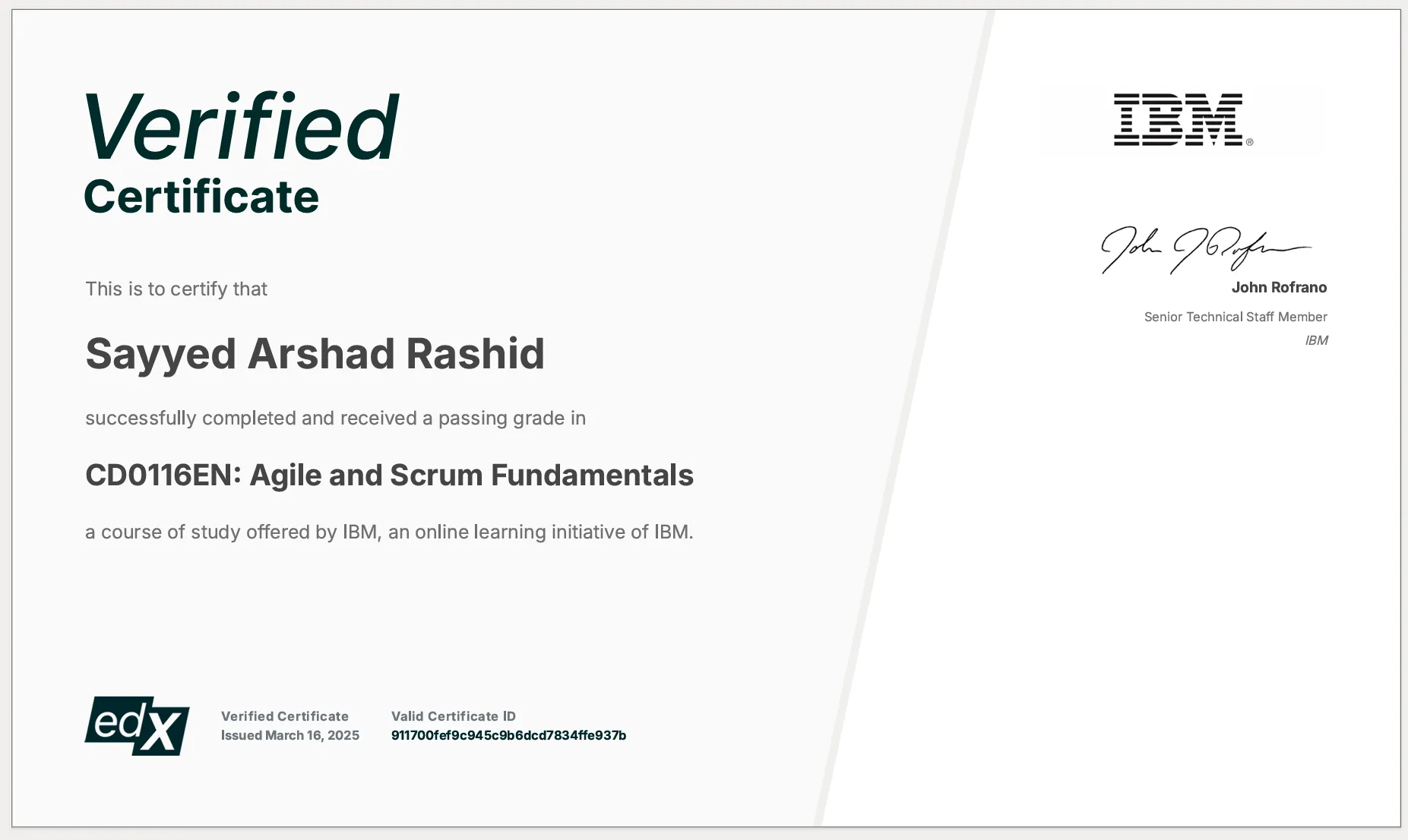 IBM certificate image 1